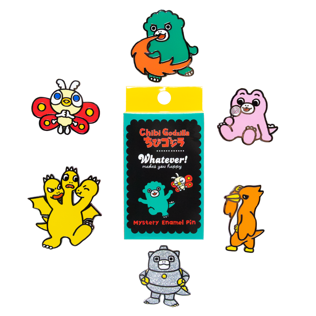 Chibi Godzilla Raids Again Mystery Box Enamel Pins – Whatever! Company Chibi Godzilla Raids Again Mystery Box Enamel Pins – Whatever! Company