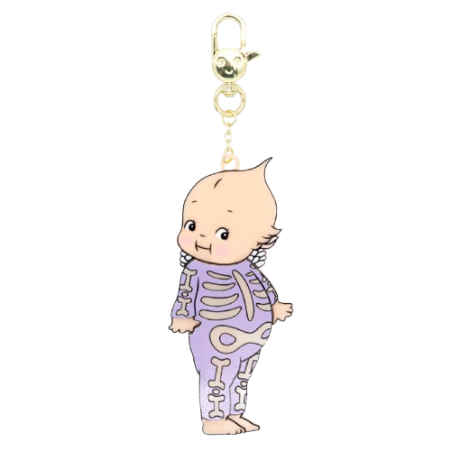 Kewpie Glow In The Dark Skelebaby Layered Acrylic Bag Charm