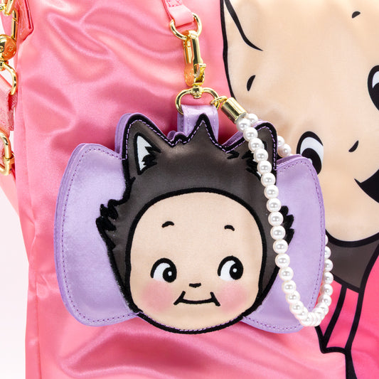 Kewpie Cat Bow Pearl  Wristlet Card Holder