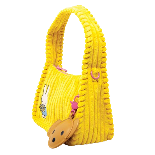 Miffy Corduroy Baguette Crossbody Bag with Bag Charm