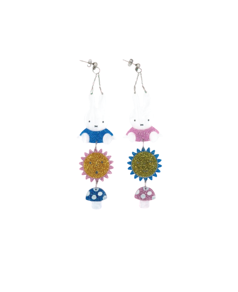 Miffy Sun & Shroom Layered Acrylic Earrings