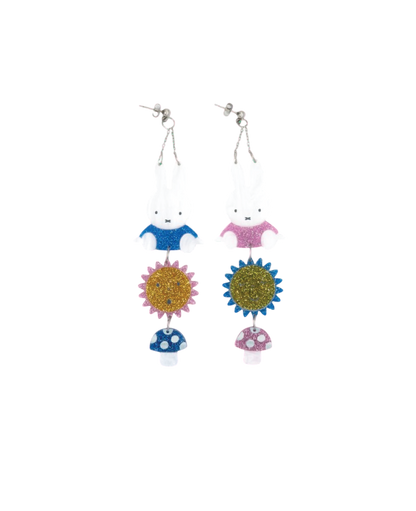 Miffy Sun & Shroom Layered Acrylic Earrings