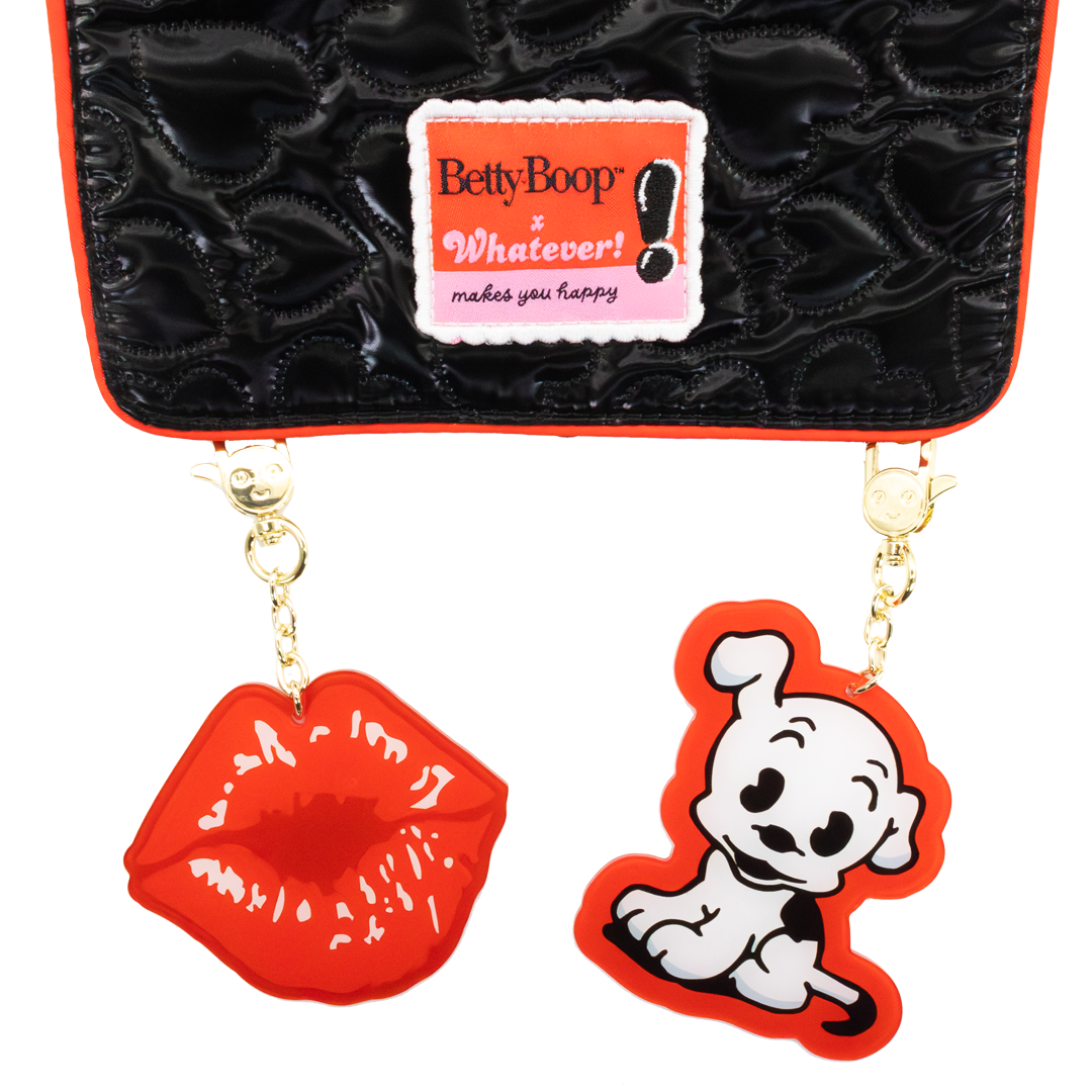 Betty Boop Quilted Heart Trinket Backpack w/ Acrylic Charms