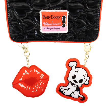 Betty Boop Quilted Heart Trinket Backpack w/ Acrylic Charms