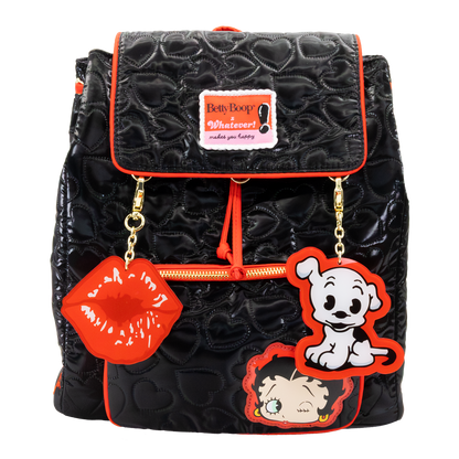 Betty Boop Quilted Heart Trinket Backpack w/ Acrylic Charms