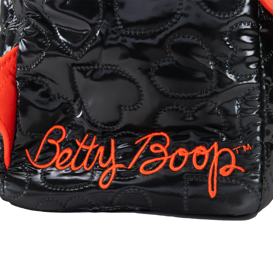 Betty Boop Quilted Heart Trinket Backpack w/ Acrylic Charms
