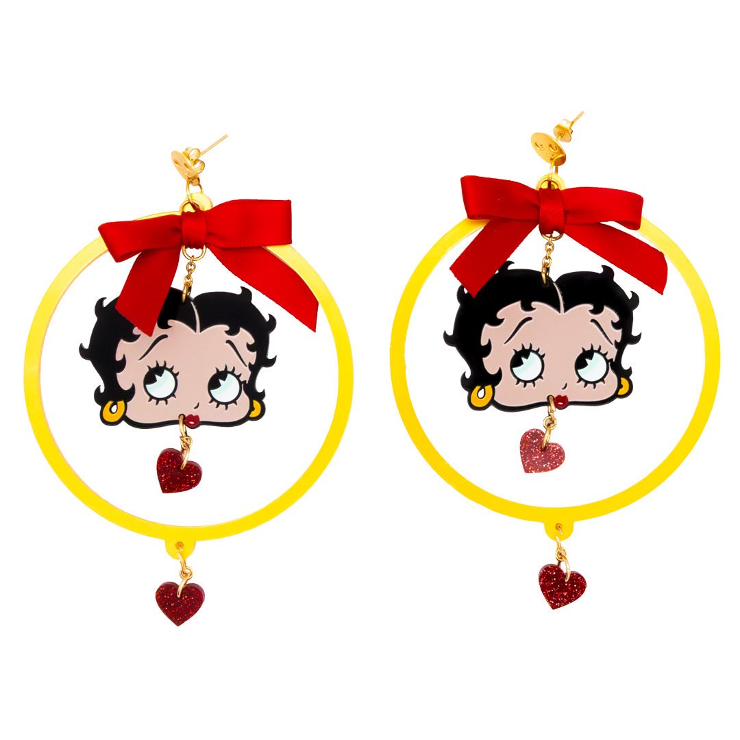 Betty Boop Hoops & Hearts Earrings