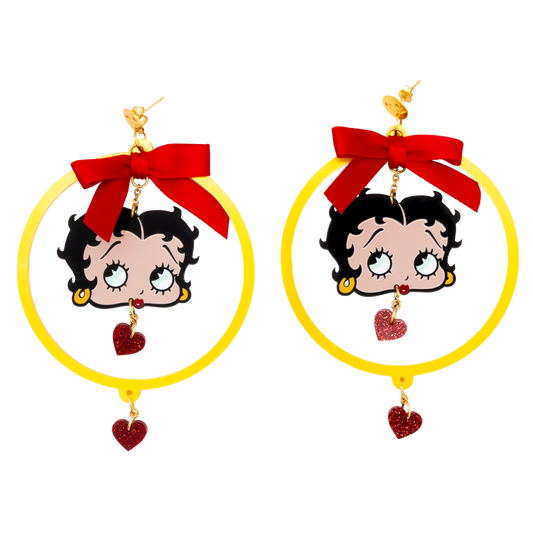 Betty Boop Hoops & Hearts Earrings