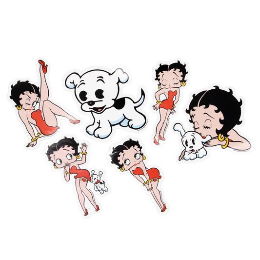 Betty Boop & Pudgy 6-Piece Sticker Pack