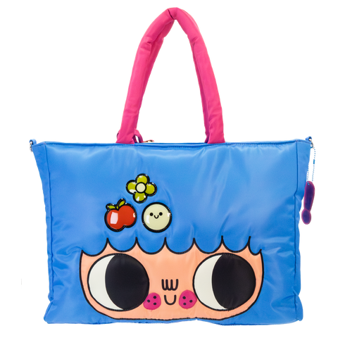 Burger Babie Nylon Padded Check Tote Bag