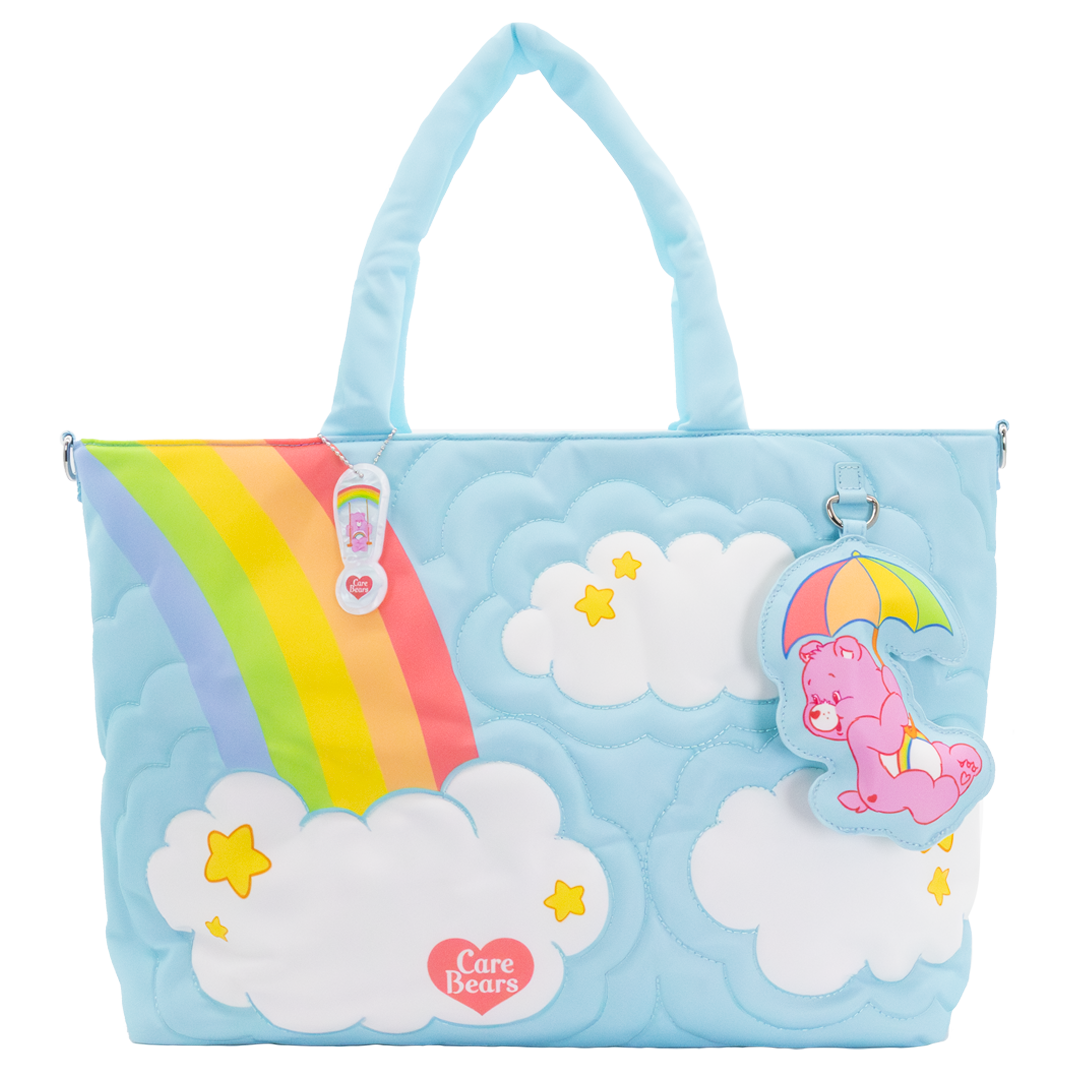 Care Bears and Clouds Quilted Nylon Tote Bag