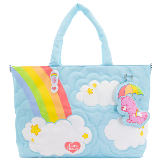 Care Bears and Clouds Quilted Nylon Tote Bag