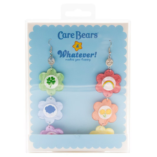 Care Bears Flower Belly Badges Layered Acrylic Earrings