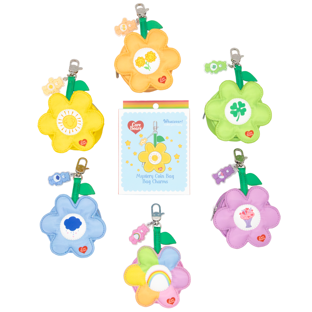 Care Bears Mystery Box Padded Nylon Flower Coin Bag Charms