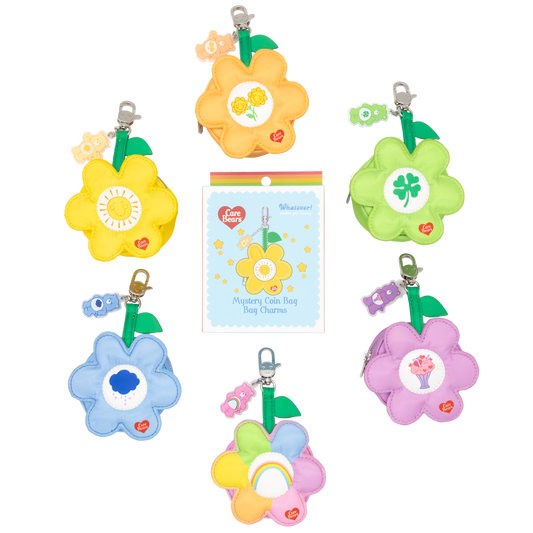 Care Bears Mystery Box Padded Nylon Flower Coin Bag Charms
