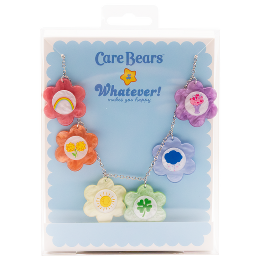 Care Bears Flower Belly Badges Acrylic Charm Necklace