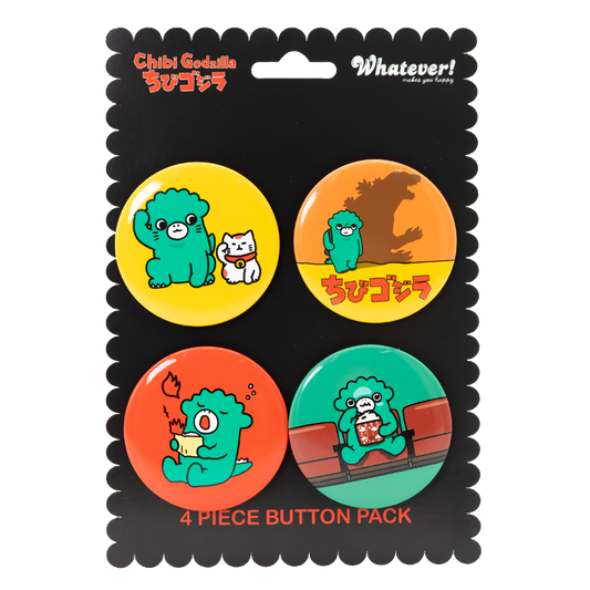 WEB EXCLUSIVE Chibi Godzilla Raids Again 4-Pack Button Set