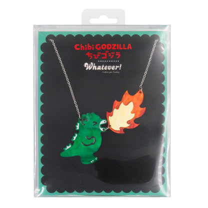 Chibi Godzilla Raids Again Breathing Fire Acrylic Necklace