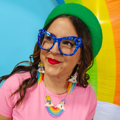 Rainbow Brite Rainbow Clouds Acrylic Necklace