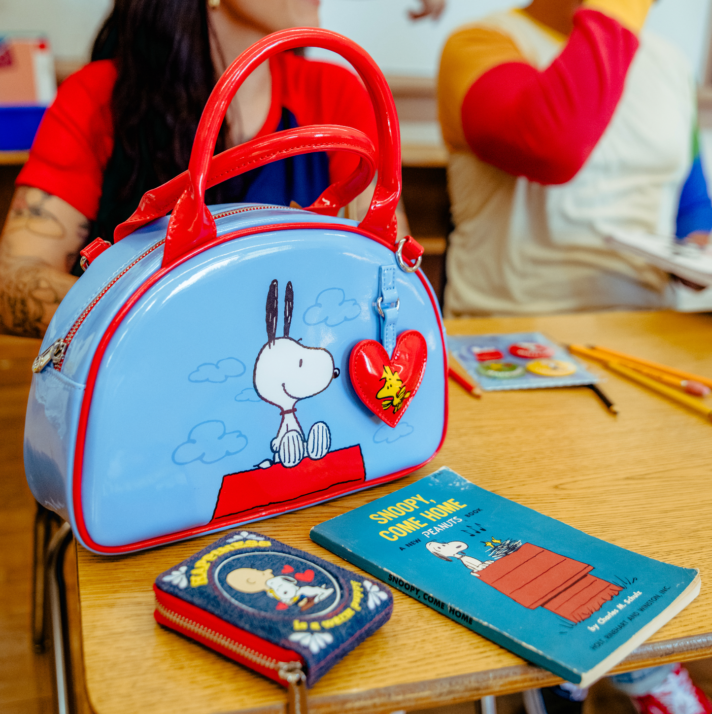 Peanuts 75th Anniversary Snoopy “Happiness Is a Good Friend” Bowler Bag