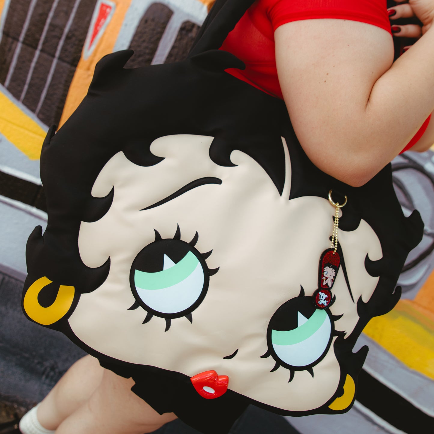Betty Boop Padded Nylon Head Tote Bag