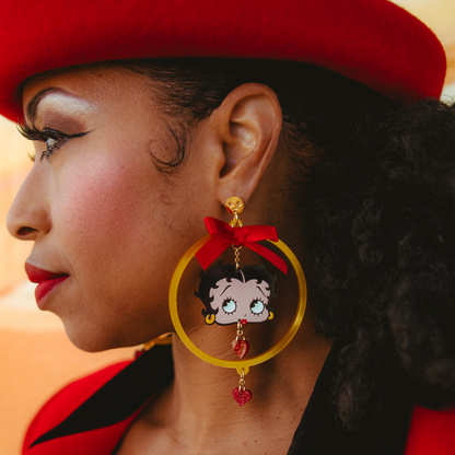 Betty Boop Hoops & Hearts Earrings