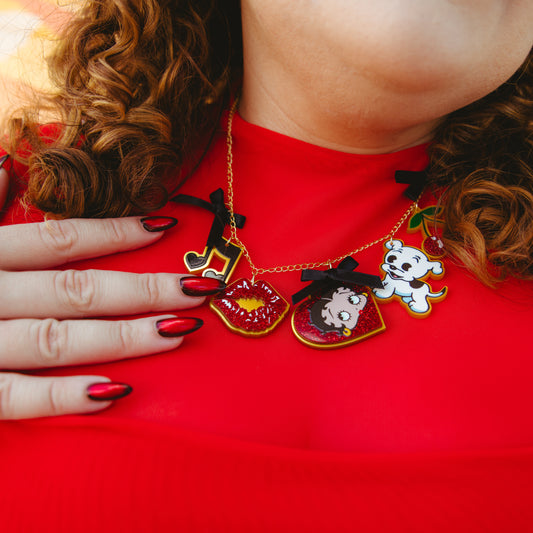 Betty Boop Acrylic Charm Necklace
