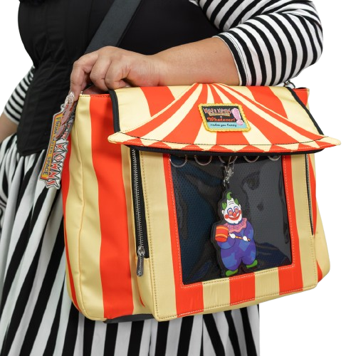 Killer Klowns From Outer Space Padded Pin Trading Tent Crossbody with Jumbo Charm