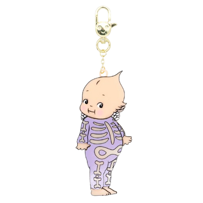 Kewpie Glow In The Dark Skelebaby Layered Acrylic Bag Charm