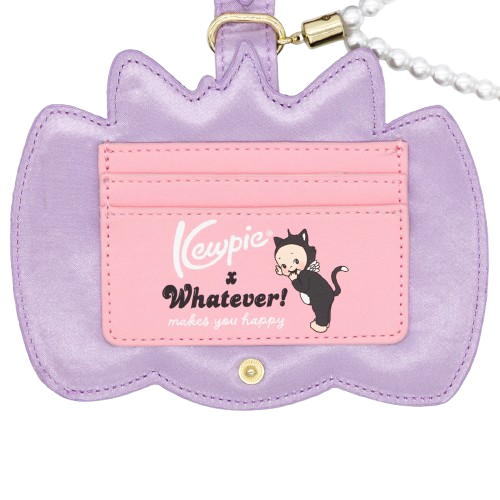 Kewpie Cat Bow Pearl  Wristlet Card Holder