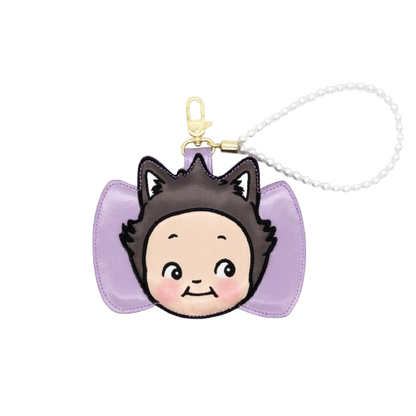 Kewpie Cat Bow Pearl  Wristlet Card Holder