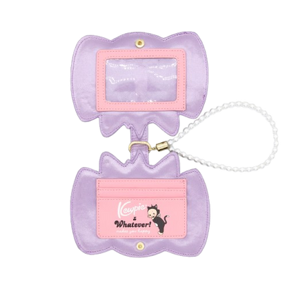 Kewpie Cat Bow Pearl  Wristlet Card Holder