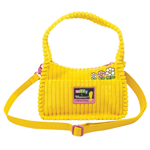 Miffy Corduroy Baguette Crossbody Bag with Bag Charm