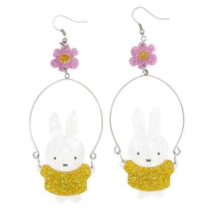 Miffy Jump Roping Acrylic Earrings
