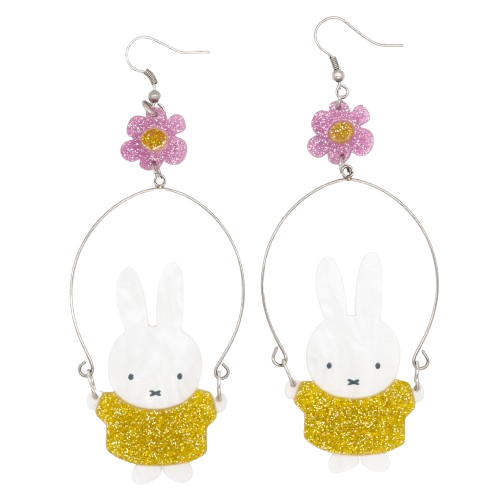 Miffy Jump Roping Acrylic Earrings