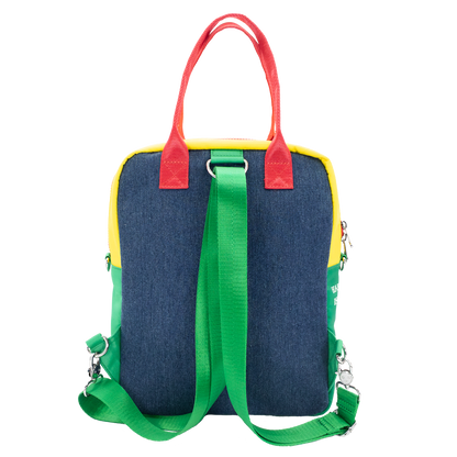 Peanuts 75th Anniversary Color Block Denim & Canvas Convertible Bag