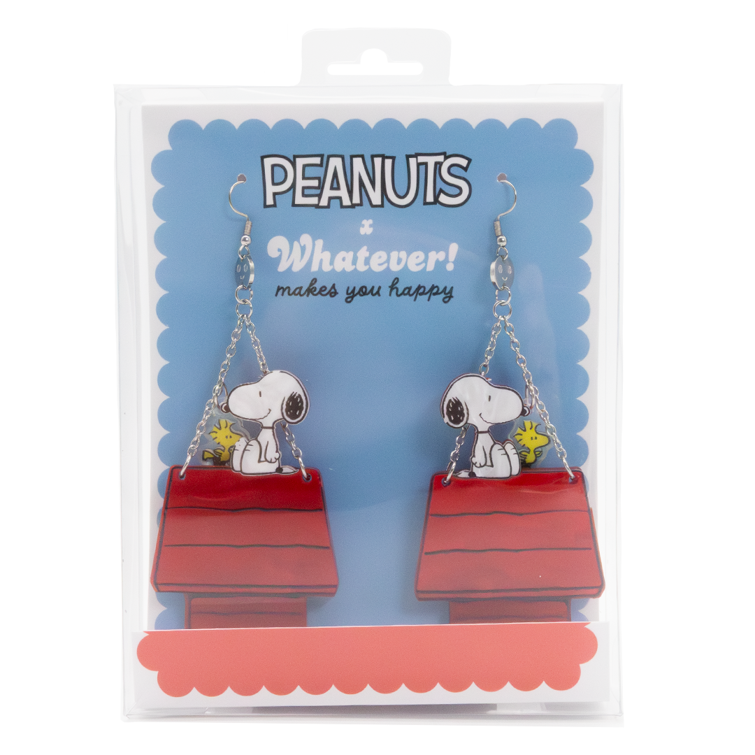 Peanuts 75th Snoopy & Woodstock Doghouse Layered Acrylic Earrings