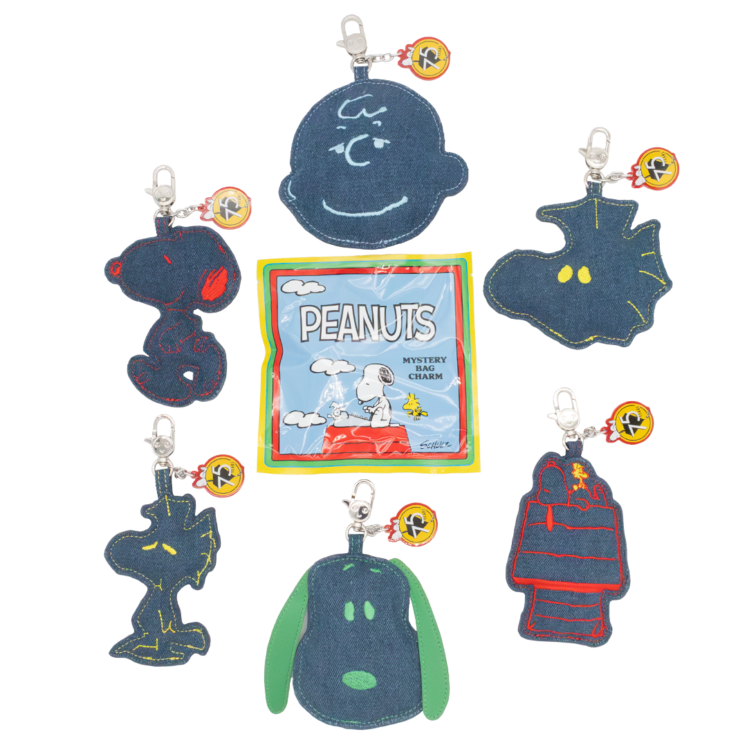 Peanuts 75th Anniversary Mystery Bag Padded Denim Character Bag Charms