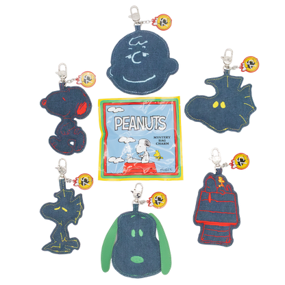 Peanuts 75th Anniversary Mystery Bag Padded Denim Character Bag Charms
