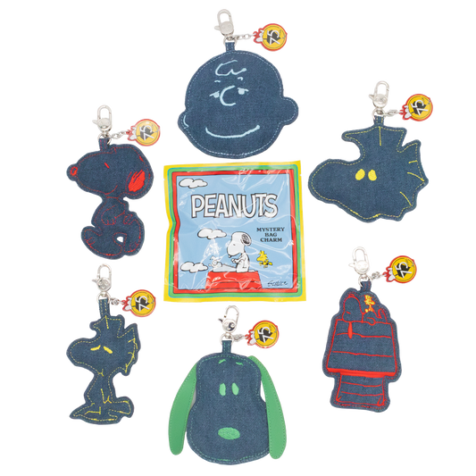 Peanuts 75th Anniversary Mystery Bag Padded Denim Character Bag Charms