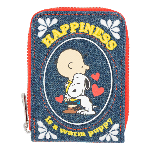 Peanuts 75th Anniversary “Happiness Is a Warm Puppy” Denim Accordion Wallet