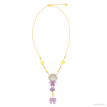 Polly Pocket w/ Pink Bow Hinged Layered Acrylic Necklace