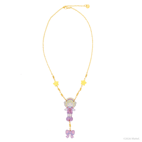 Polly Pocket w/ Pink Bow Hinged Layered Acrylic Necklace