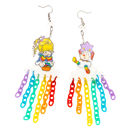 Rainbow Brite Dangle Rainbow Acrylic Earrings