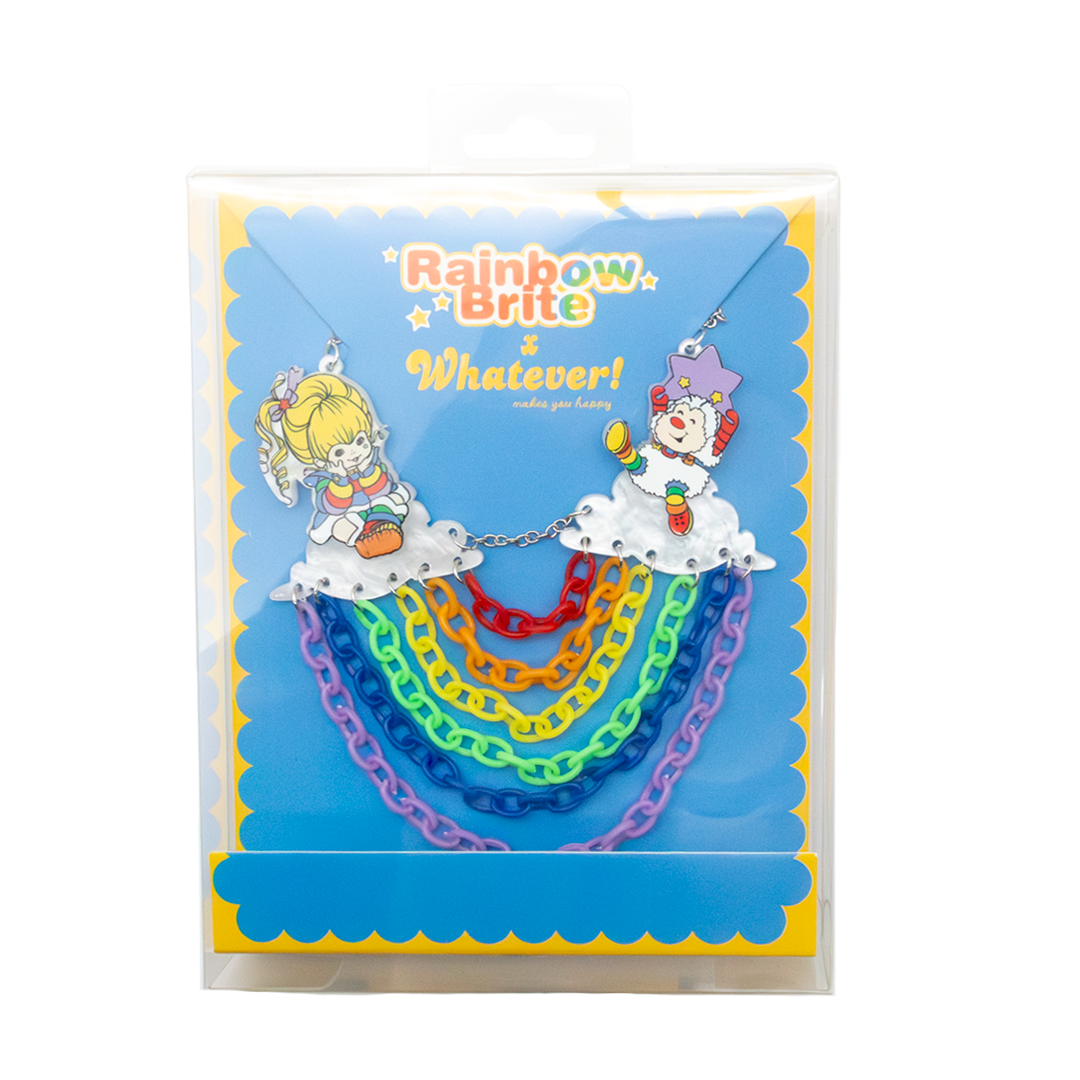 Rainbow Brite Rainbow Clouds Acrylic Necklace