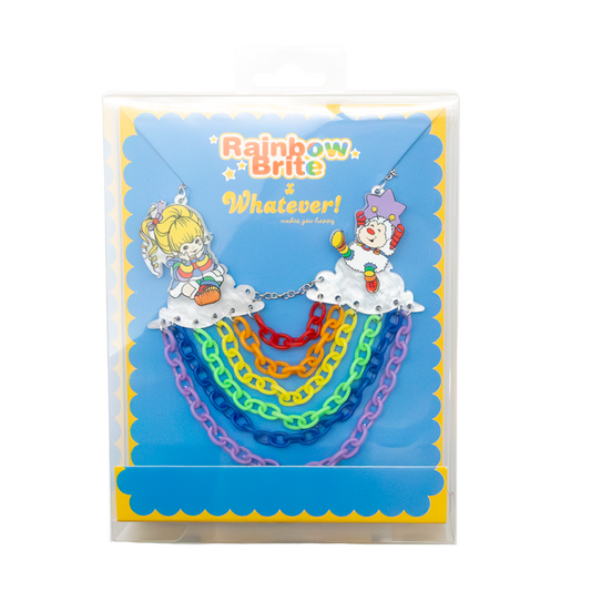 Rainbow Brite Rainbow Clouds Acrylic Necklace