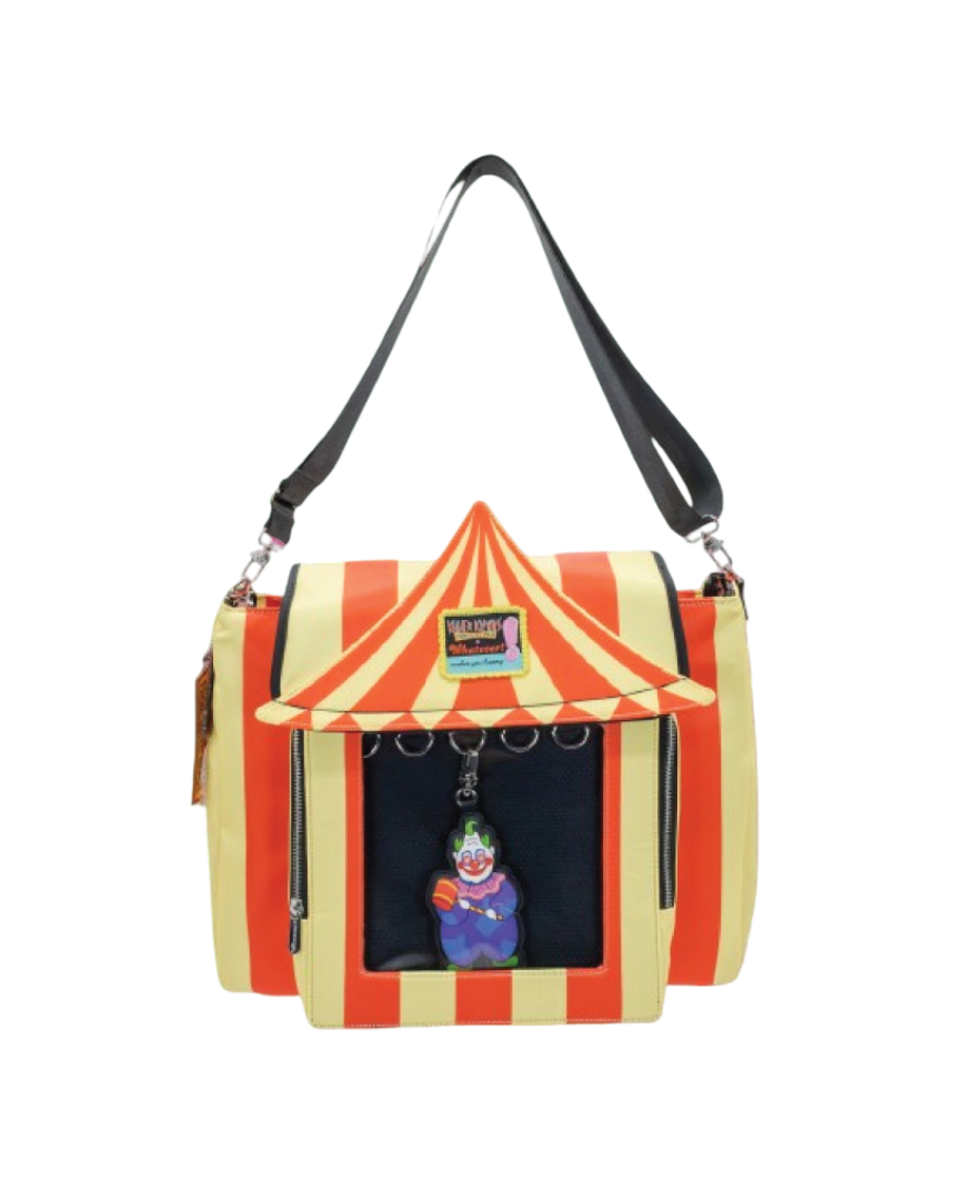 Killer Klowns From Outer Space Padded Pin Trading Tent Crossbody with Jumbo Charm