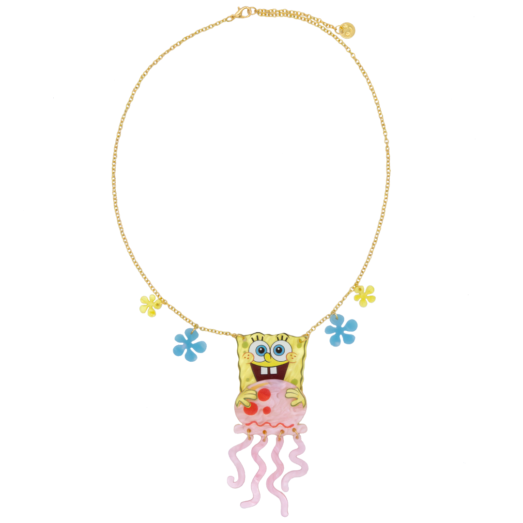 Spongebob & Jellyfish Layered Acrylic  Charm Necklace