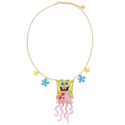 Spongebob & Jellyfish Layered Acrylic  Charm Necklace