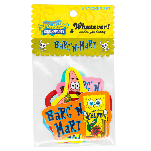 WEB EXCLUSIVE Spongebob Barg N Mart 6PK Stickers